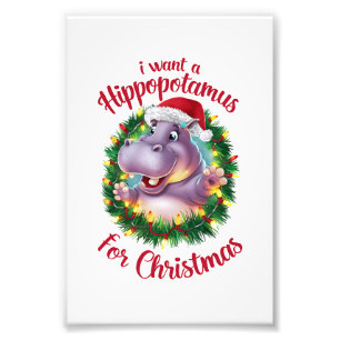 Impression Photo Je Veux Un Hippopotame Pour Noël Hippo De Noël