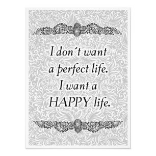 Impression Photo Je veux une vie heureuse - Citation positive