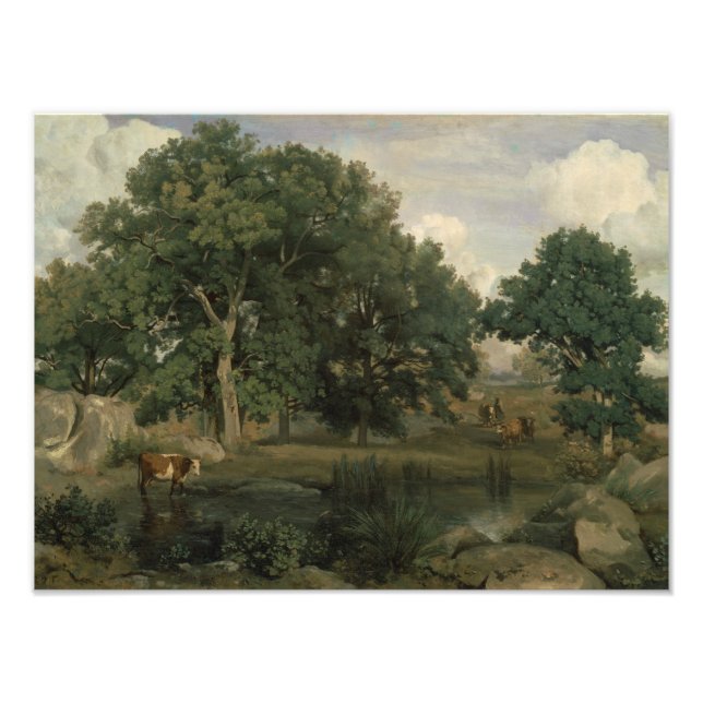 Impression Photo Jean-Baptiste-Camille Corot - Forêt (Devant)