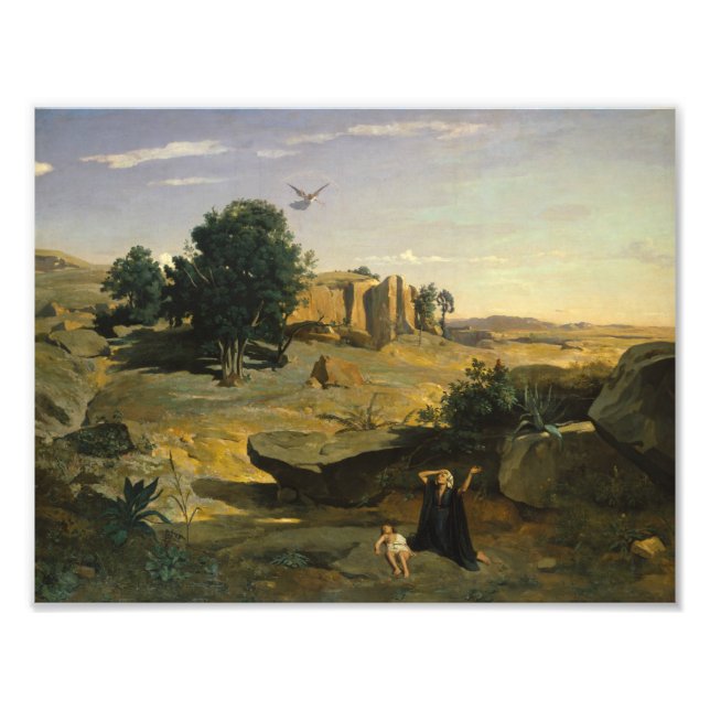 Impression Photo Jean-Baptiste-Camille Corot - Hagar (Devant)
