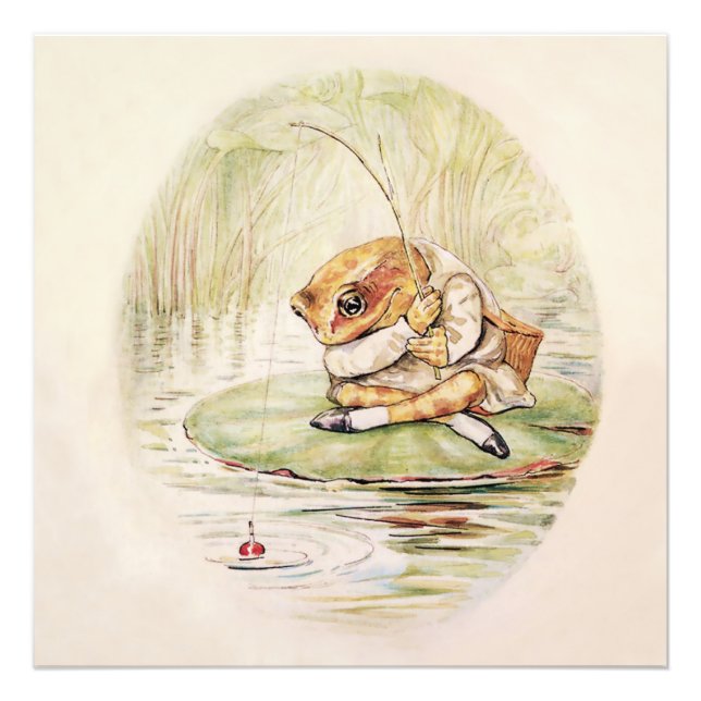 Impression Photo "Jeremy Fisher sur une Lilypad" par Beatrix Potter (Devant)