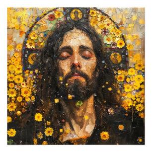 Impression Photo Jésus et Fleurs Abstraits