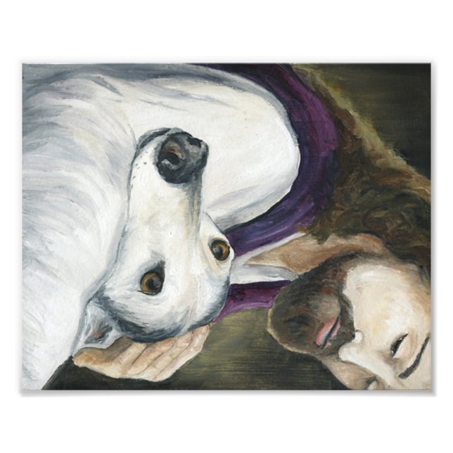 Impression Photo Jésus et Greyhound Dog Art Imprimer (Devant)