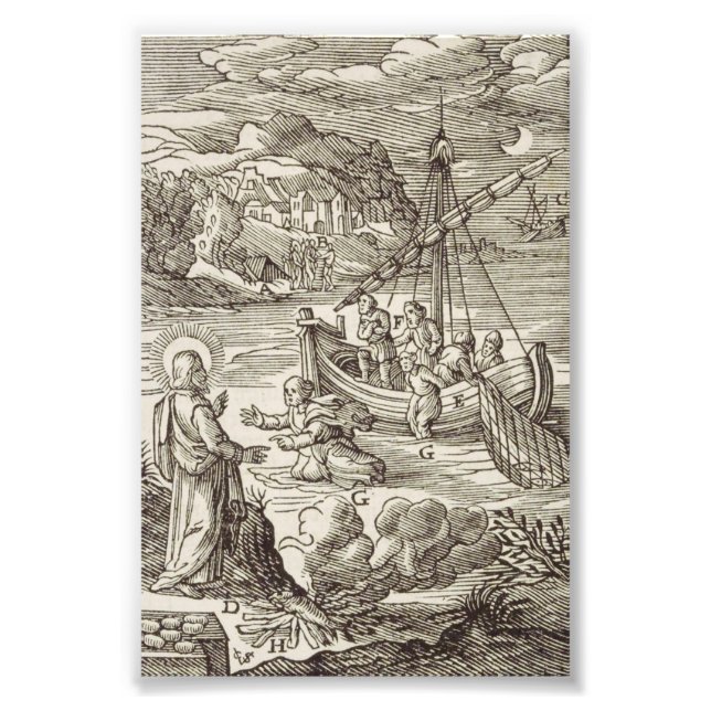Impression Photo Jésus marchant sur l'eau (Devant)