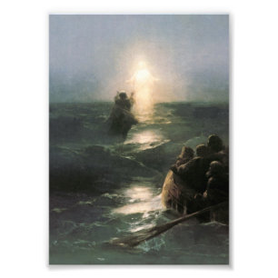 Impression Photo Jésus marchant sur les mers orageuses
