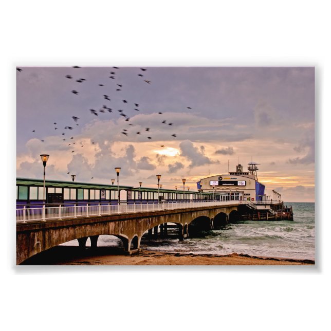 Impression Photo Jetée De Bournemouth Et Plage Dorset Angleterre (Devant)