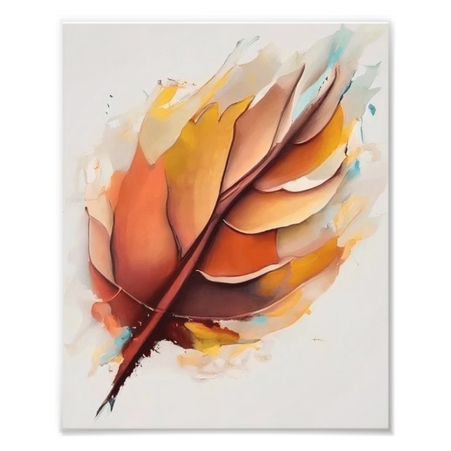 Impression Photo Jeu De Peintures Feuilles Modernes Abstraites, Feu (Devant)