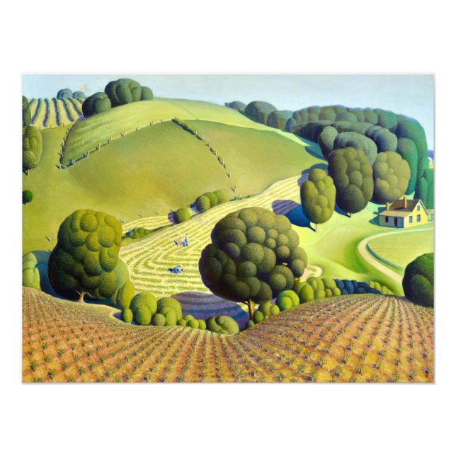 Impression Photo Jeune maïs par Grant Wood (Devant)