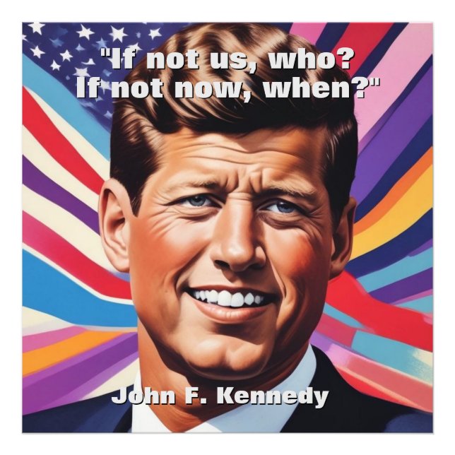 Impression Photo JFK John F. Kennedy Citation Inspiration Motivatio (Devant)