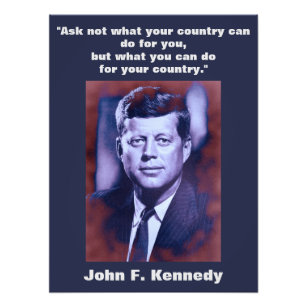 Impression Photo JFK John F. Kennedy Citation Inspiration Motivatio