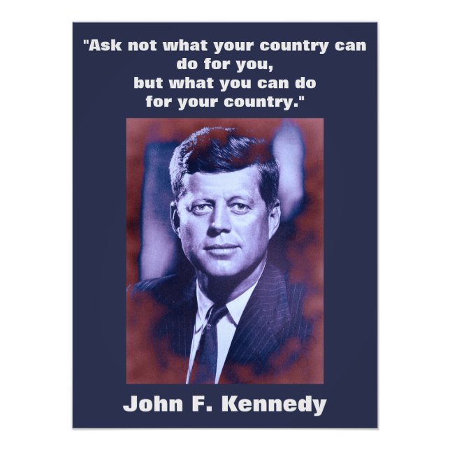 Impression Photo JFK John F. Kennedy Citation Inspiration Motivatio (Devant)