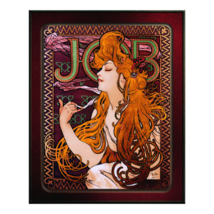 Impression Photo JOB par Alphonse Mucha Art Nouveau Vintage