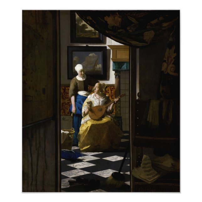 Impression Photo Johannes Vermeer - La lettre d'amour (Devant)