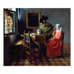 Impression Photo Johannes Vermeer - Le verre du vin