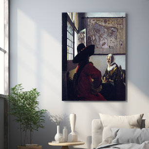 Impression Photo Johannes Vermeer, Officier Et Fille Rirante