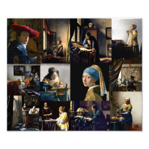 Impression Photo Johannes Vermeer - Patchwork de chefs-d'œuvre