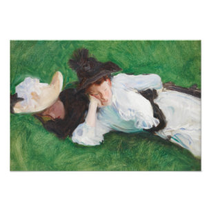 Impression Photo John Singer Sargent - Deux filles sur une pelouse