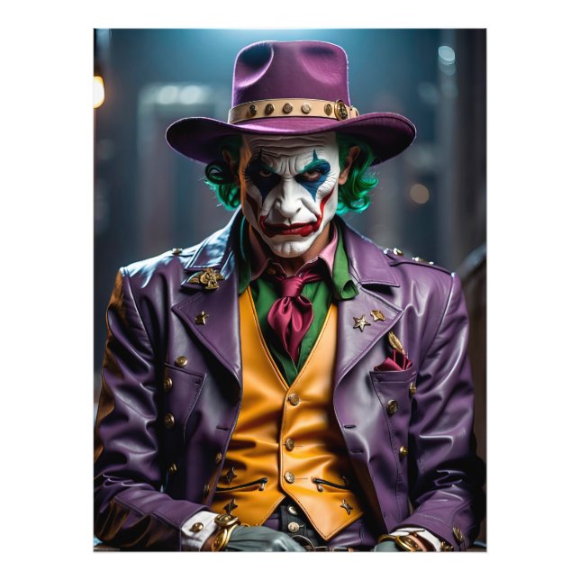 Impression Photo Joker in Purple Hat and Jacket (Devant)