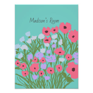 Impression Photo Joli charme floral coloré + Nom personnalisé