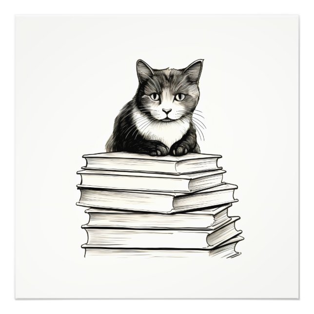 Impression Photo Joli Chatons sur des Livres (Devant)