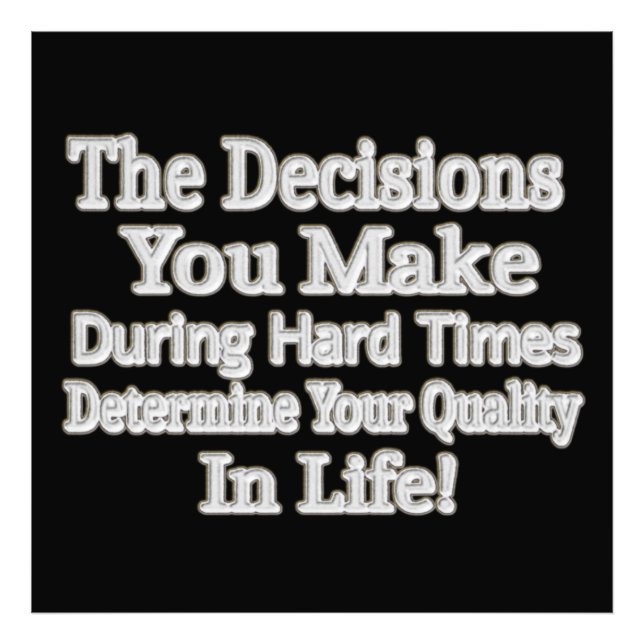 Impression Photo Joli Design Artistique "Votre Qualité Dans La Vie  (Devant)