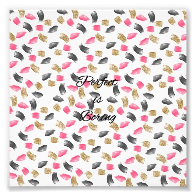 Impression Photo Joli "Parfait est ennuyeux" citation pinceaux (Devant)