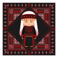 jolie fille palestinienne Broderie rouge tatreez