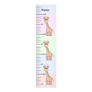 Impression Photo Jolie girafe pastel Graphique de croissance Ajoute