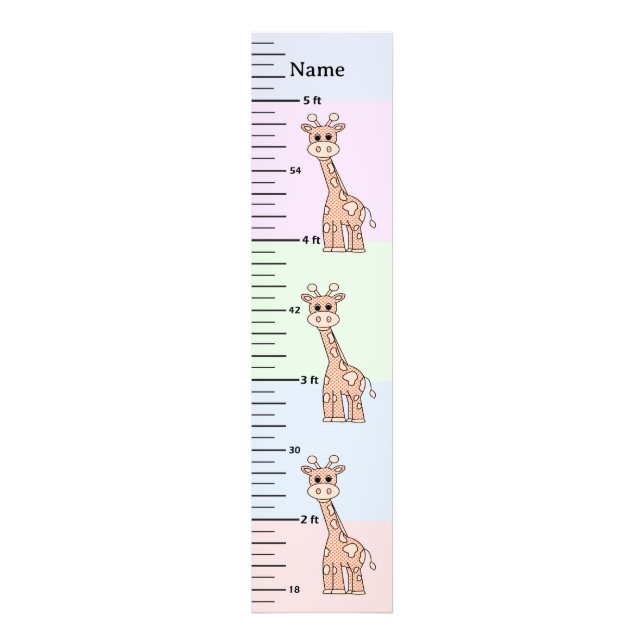 Impression Photo Jolie girafe pastel Graphique de croissance Ajoute (Devant)