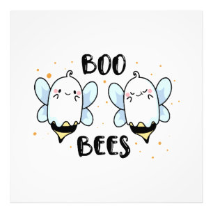 Impression Photo Jolies abeilles fantômes - Halloween drôle sur fon