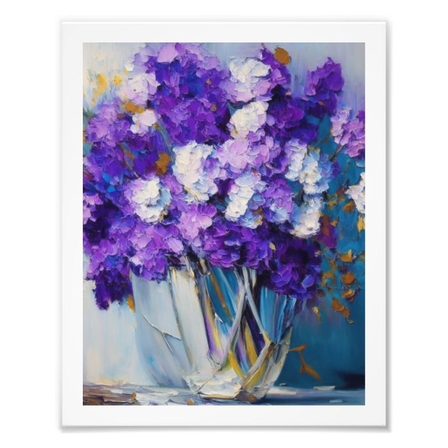 Impression Photo Jolies Fleurs Violettes Vintage (Devant)
