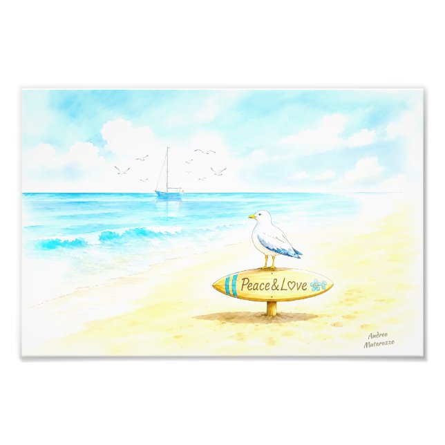 Impression Photo Jon Seagull - Paix & Amour  (Devant)