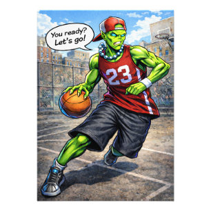 Impression Photo Joueur de basket-ball Alien Urbain - Art de style
