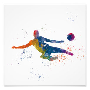 Impression Photo joueur de football à l'aquarelle