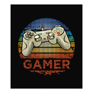 Impression Photo Joueur de jeu vidéo rétro Gamer garçons filles ado