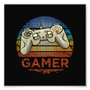 Impression Photo Joueur de jeu vidéo rétro Gamer garçons filles ado