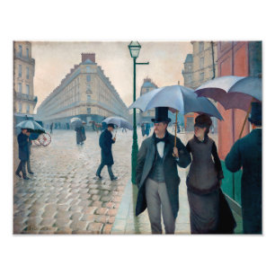 Impression Photo Jour de la pluie dans Paris Street   Gustave Caill