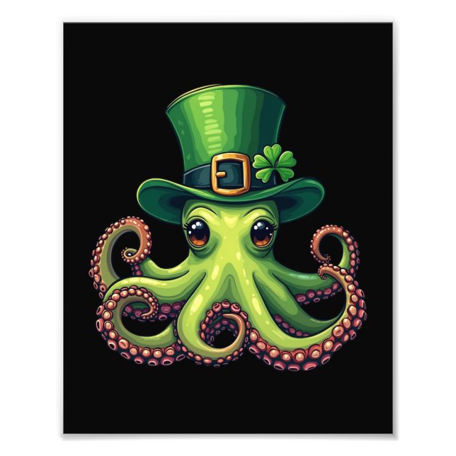Impression Photo Jour de la Saint Patrick Octopus Cute Saint Pattys (Devant)