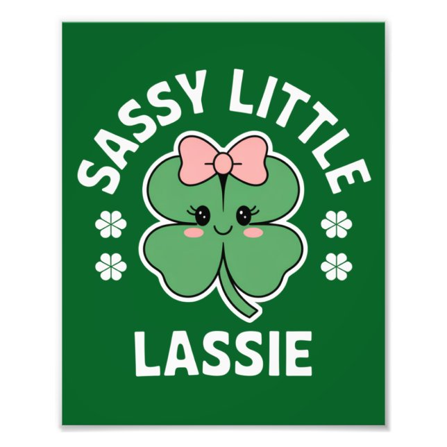 Impression Photo Jour de la Saint Patrick Sassy Petite Lassie Enfan (Devant)