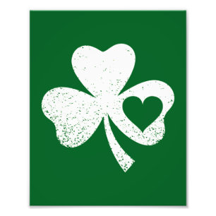Impression Photo Jour de la Saint-Patrick vert Shamrock du cœur de 