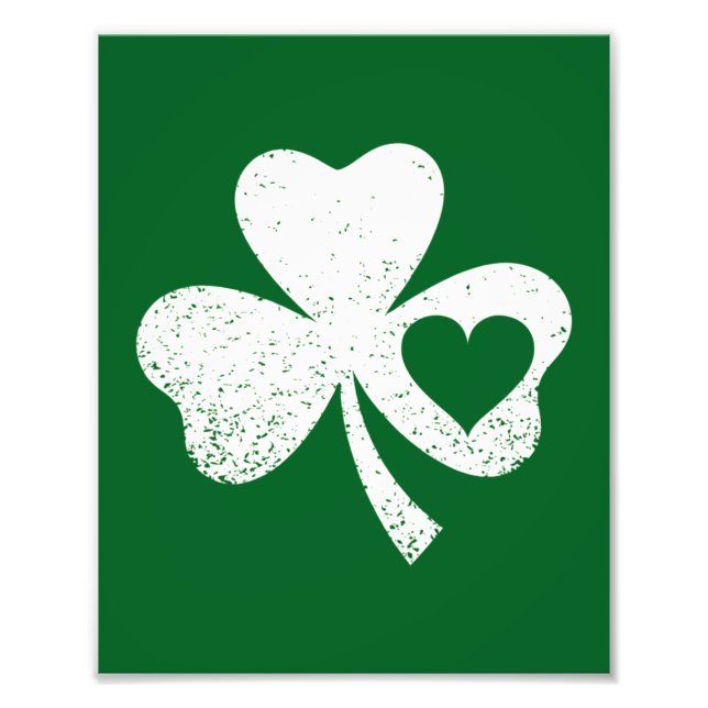 Impression Photo Jour de la Saint-Patrick vert Shamrock du cœur de  (Devant)