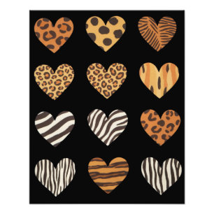 Impression Photo Jour de la Saint-Valentin Cœur Léopard Mignon 