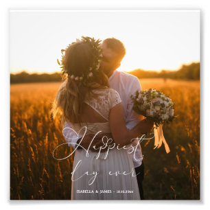 Impression Photo Jour le plus heureux jamais Élégant Mariage de cal