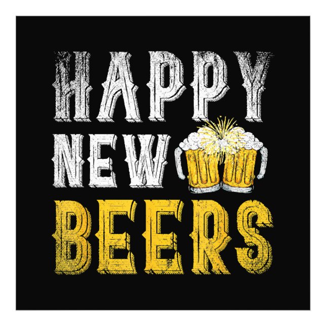 Impression Photo Joyeuse fête de la bière du Nouvel An (Devant)