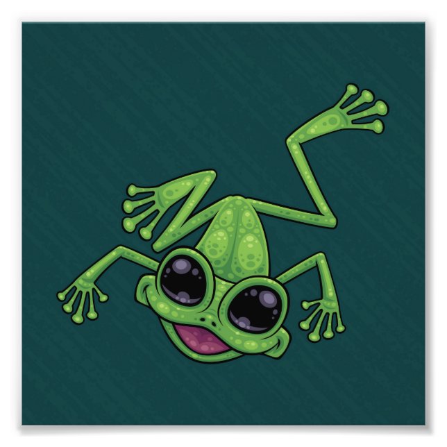 Impression Photo Joyeuse grenouille verte (Devant)
