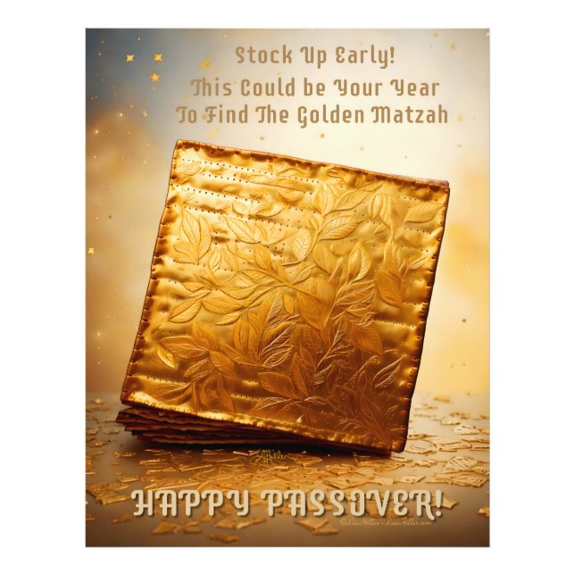Impression Photo Joyeuse Pâque ! Matza d'or (Devant)