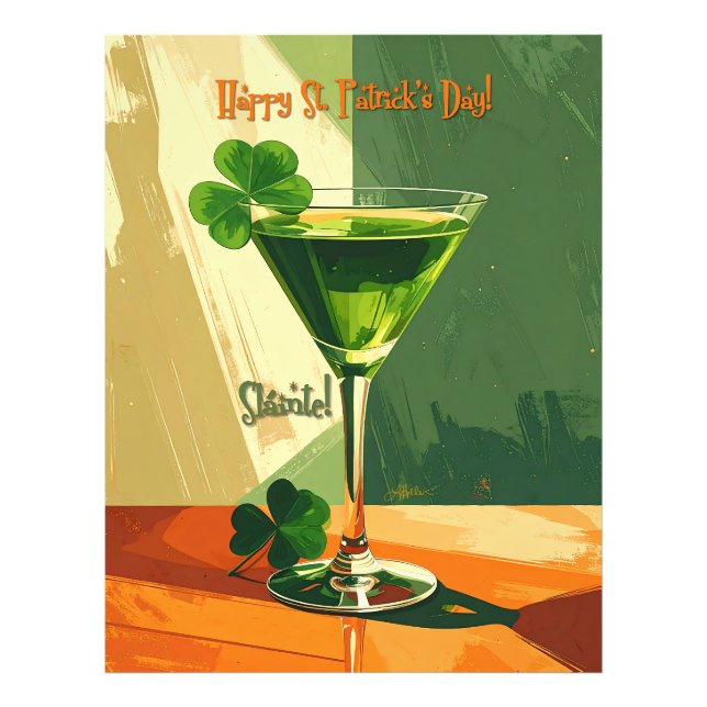 Impression Photo Joyeuse Saint-Patrick Shamrock Martini  (Devant)
