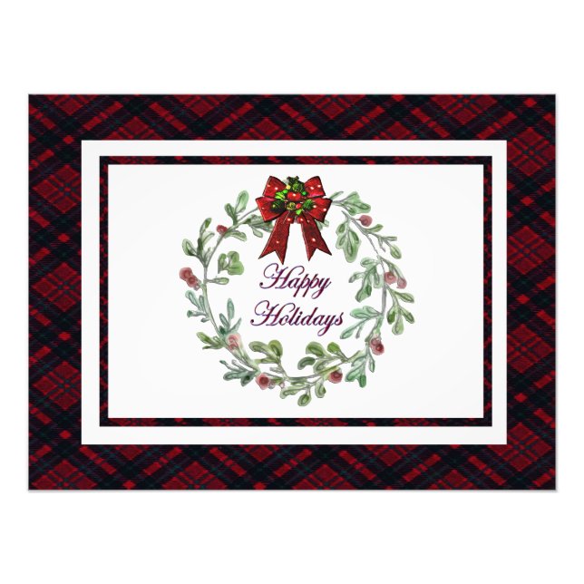 Impression Photo Joyeuses Vacances Rouge Plaid (Devant)