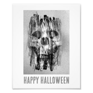 Impression Photo Joyeux Halloween. Crâne en détresse