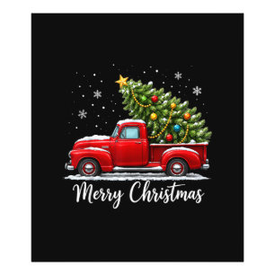 Impression Photo Joyeux Noël Camion Rouge Sapin Hommes Femmes